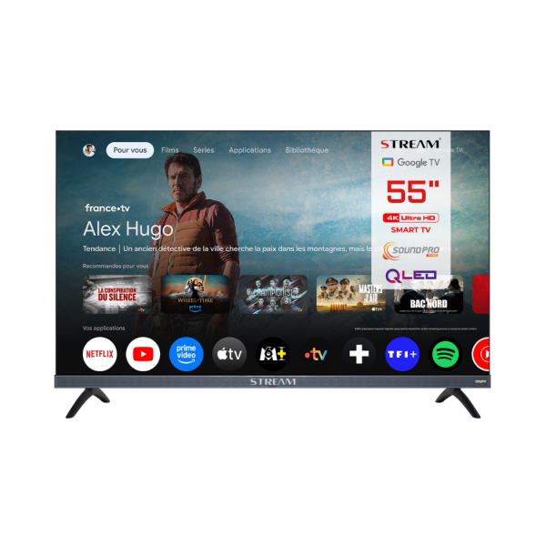 TV Stream 55" Google TV Sound Pro QLED UHD