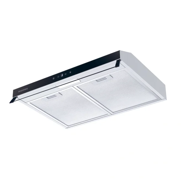 Hotte Casquette Rosières 60 cm Inox & Verre Noir Tactile